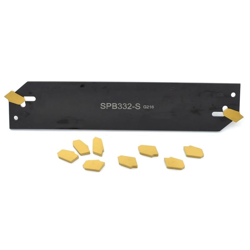 CDBP SPB332-S/SPB32-3 Parting Blade with 10 pcs GTN-3 Carbide Inserts Parting Grooving Cut-Off Tool Set, Slotted Tool - Image 2